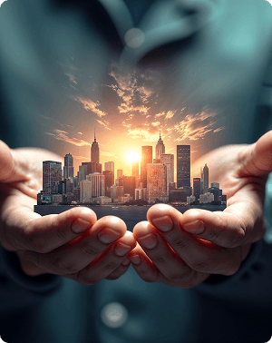 City in hands